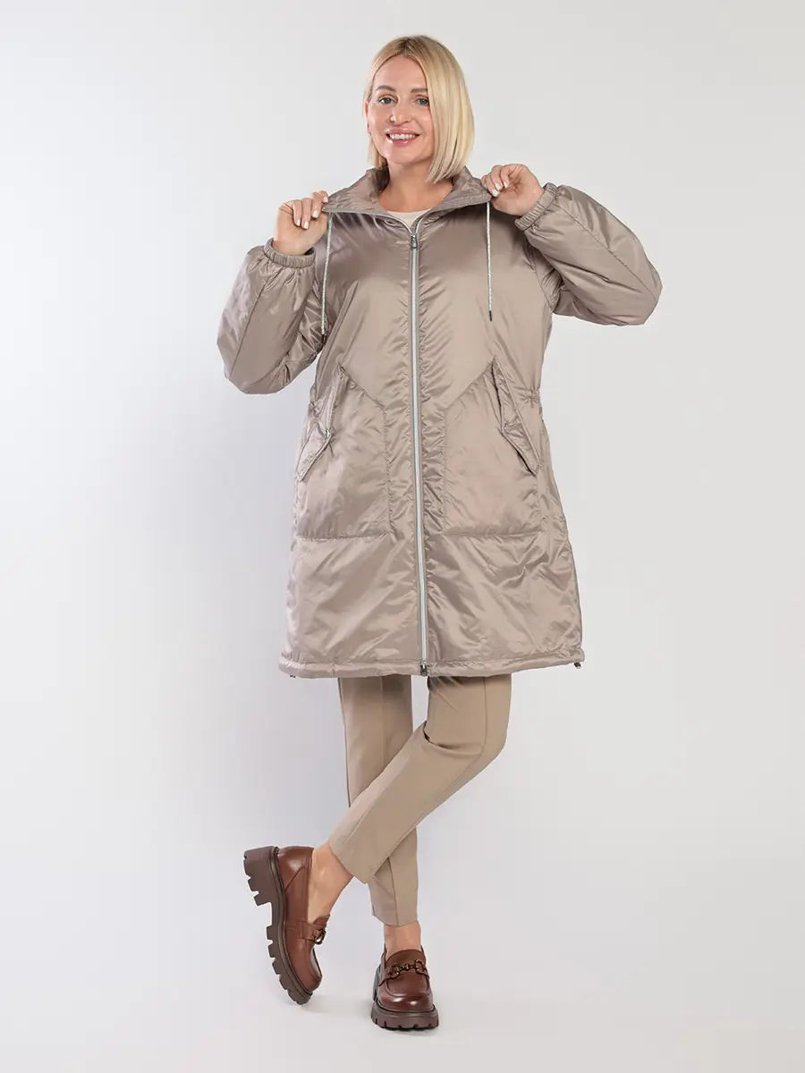 Пальто светло-серое с утеплителем Sorona Aura от DuPont
